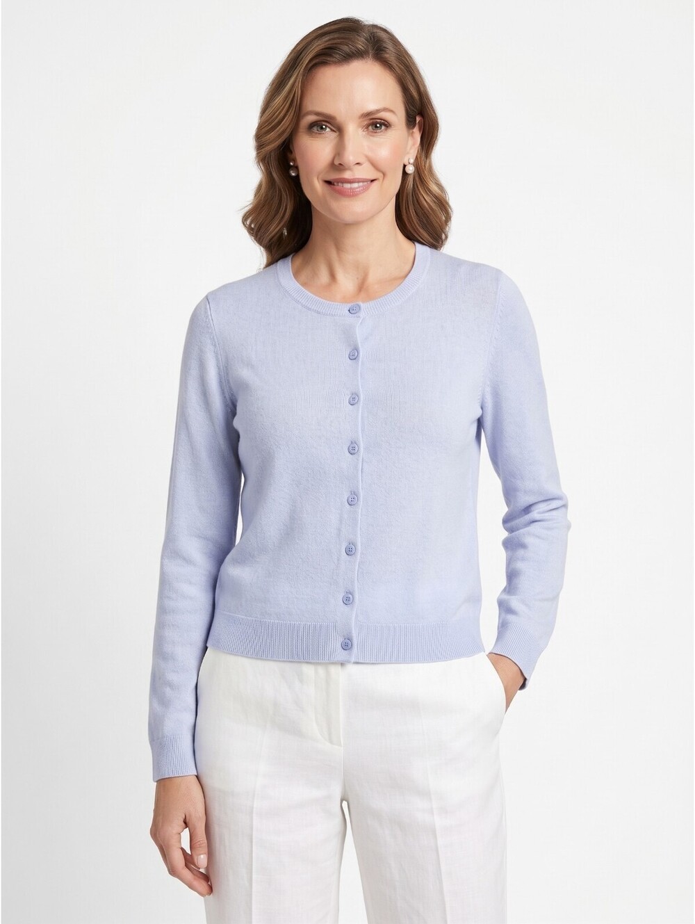 NWT Charter Club Luxury 100% Cashmere Button Cardigan Sweater Light Blue S
